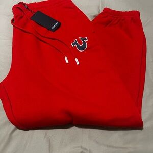 True Religion Vibrant Red Sweatpants